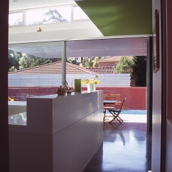 Fullagar Residence 11_view through kitchen to pool_Stephen Varady Photo ©